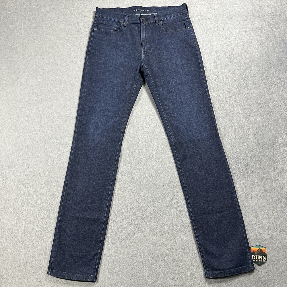 Mott & Bow Jeans Mens 32x24 Blue Crosby Slim Straight Dark Wash Stretch Denim